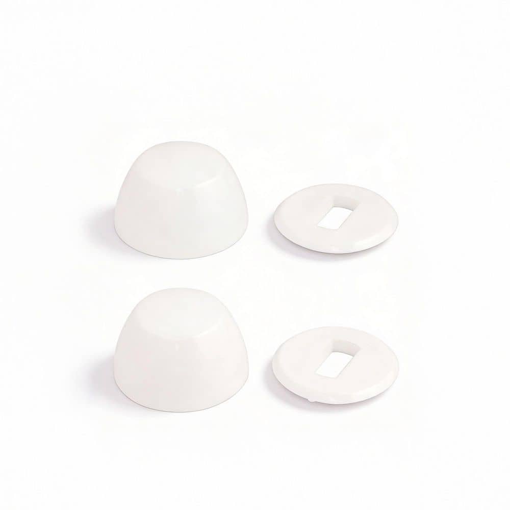 Plumbflex Toilet Bowl Bolt Cap 2 Piece Nylon Cover Set for 1/4 in. and 5/16 in. Toilet Bolts and Nuts, Easy to Install (1)