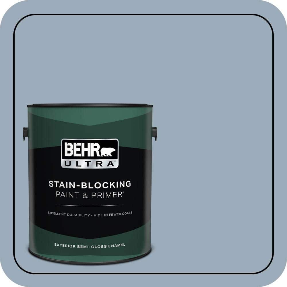 BEHR ULTRA 1 gal. #570F-4 Blue Willow Semi-Gloss Enamel Exterior Paint & Primer