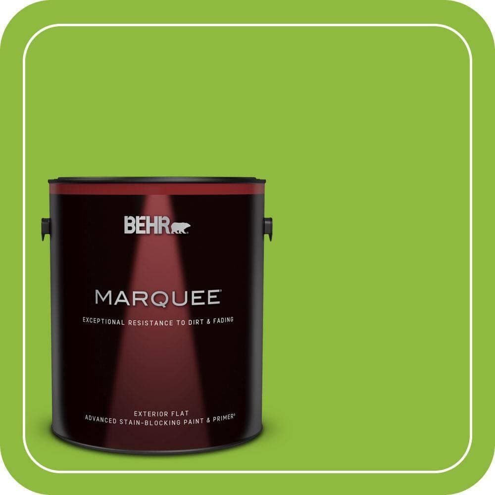 BEHR MARQUEE 1 gal. #S-G-420 Limeade Flat Exterior Paint & Primer