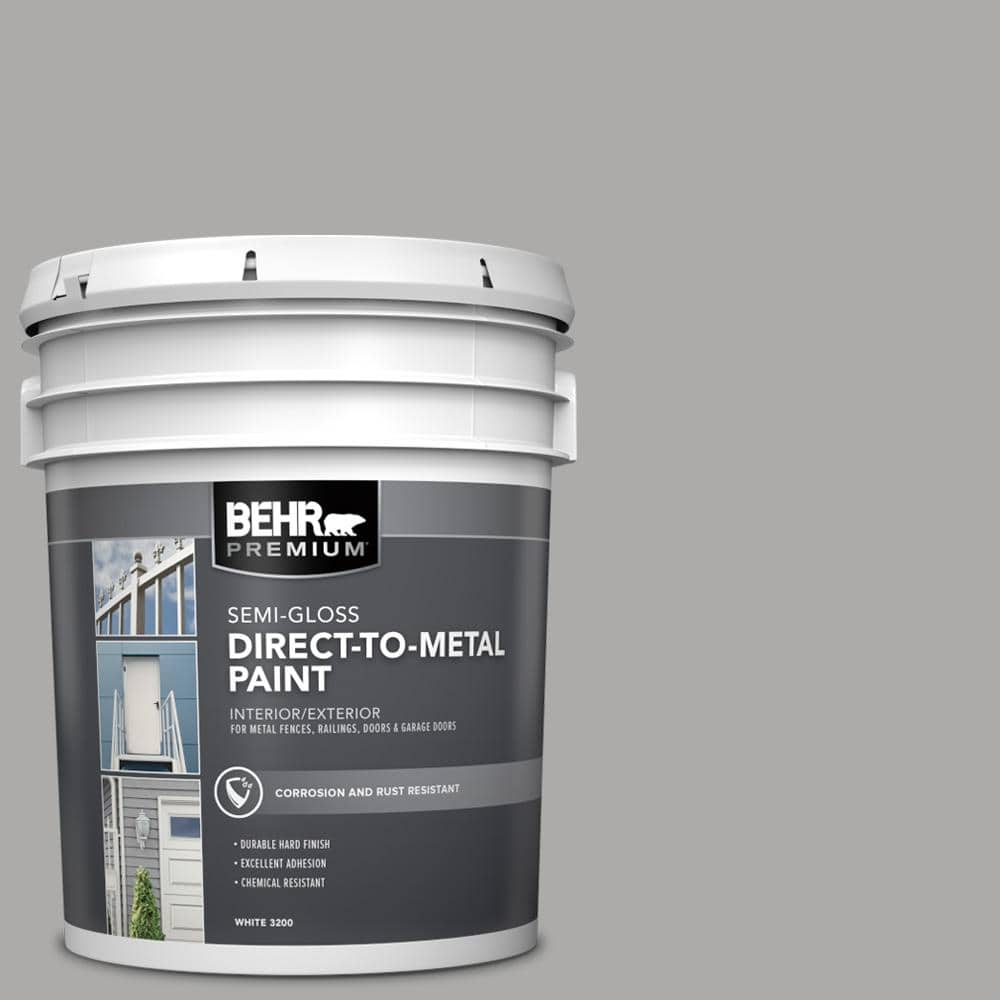 BEHR PREMIUM 5 gal. #MS-81 Crater Gray Semi-Gloss Direct to Metal Interior/Exterior Paint (1)