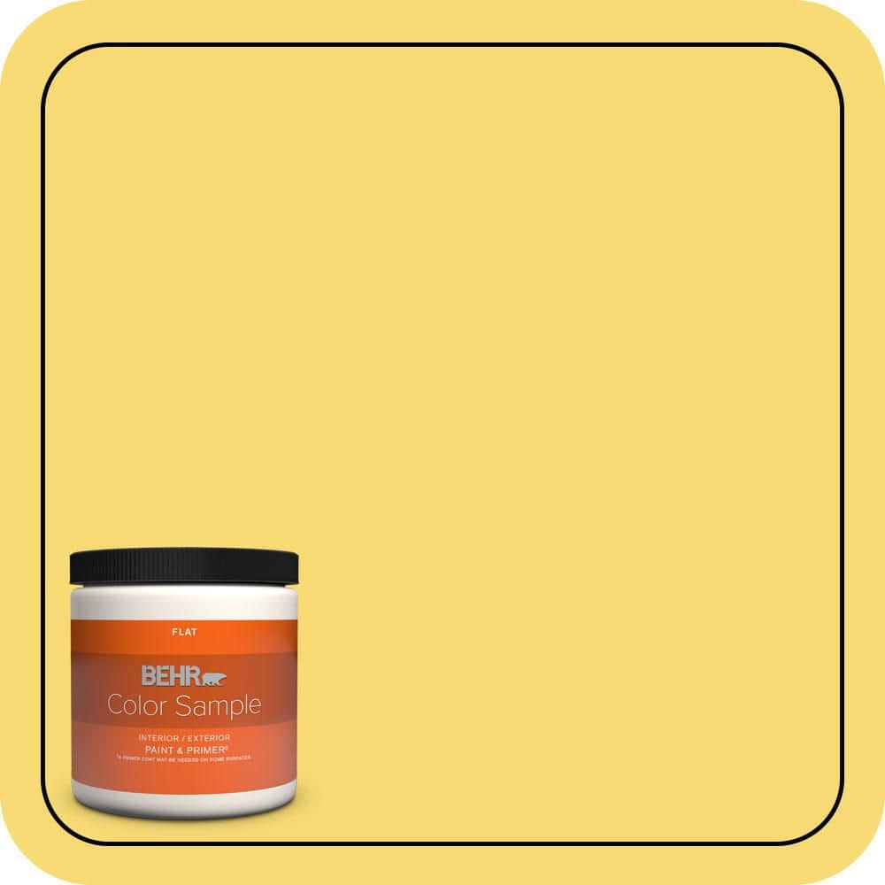 BEHR PREMIUM PLUS 8 oz. #P310-5 Solar Energy Flat Interior/Exterior Paint & Primer Color Sample