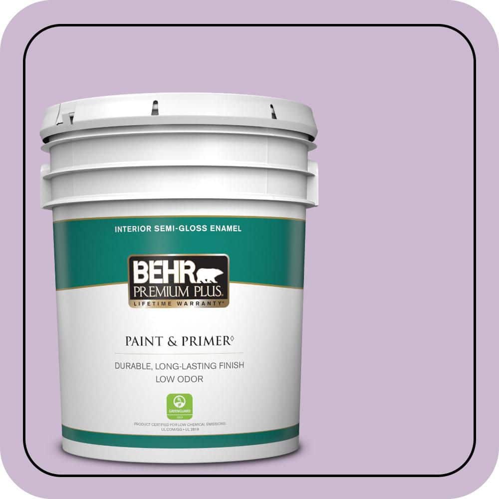 BEHR PREMIUM PLUS 5 gal. #660C-3 Sweet Petal Semi-Gloss Enamel Low Odor Interior Paint & Primer