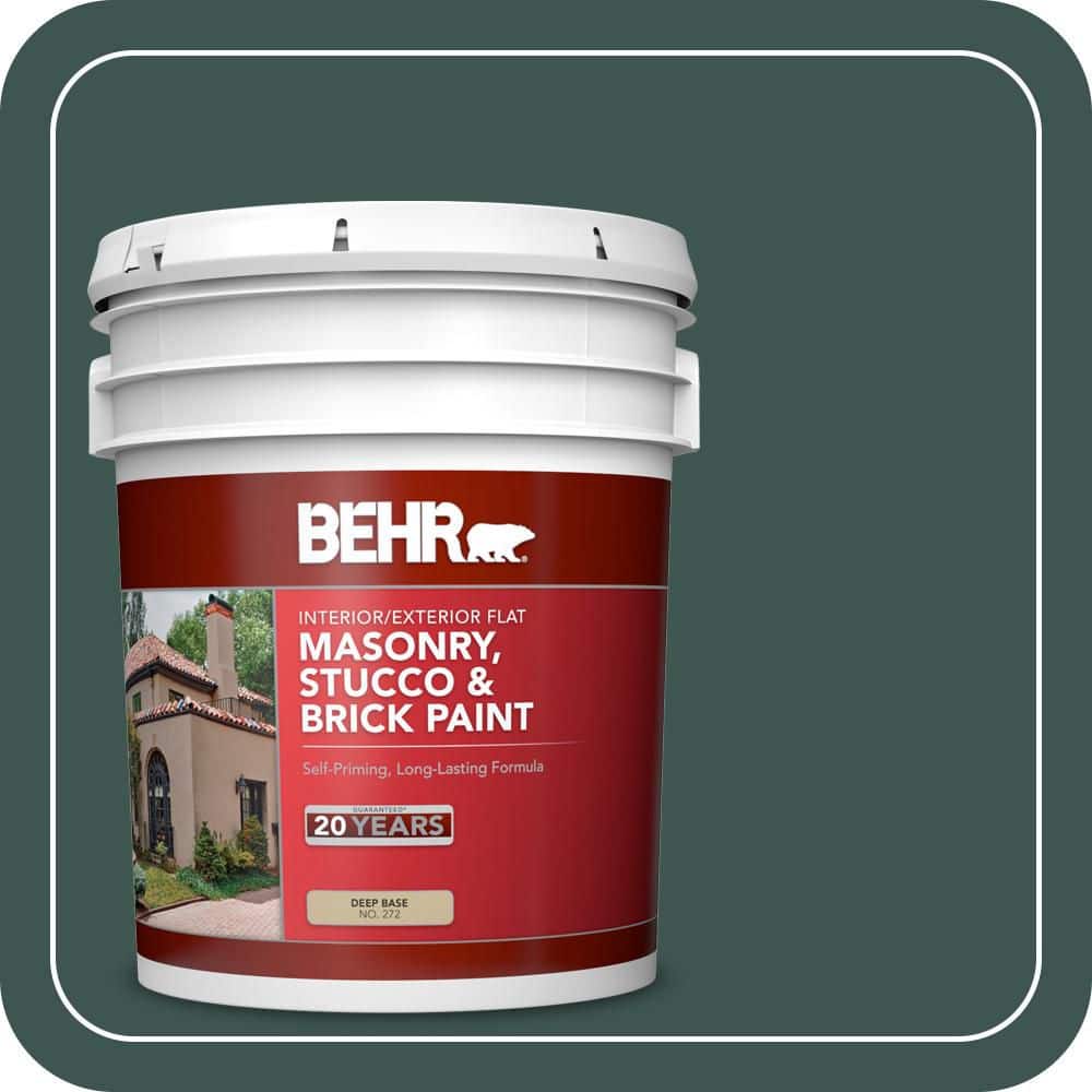 BEHR 5 gal. Home Decorators Collection #HDC-CL-21A Dark Everglade Flat Interior/Exterior Masonry, Stucco and Brick Paint