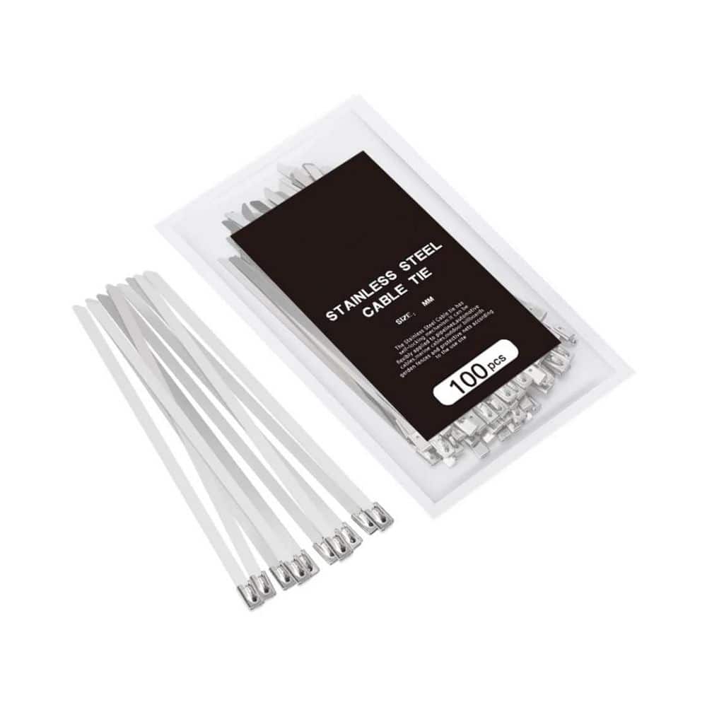 Lukyamzn 11.8 in. UV Resistant Nylon Cable Zip Tie 304 Stainless Steel 250 lb. Heavy Duty 300mm 100-Pack