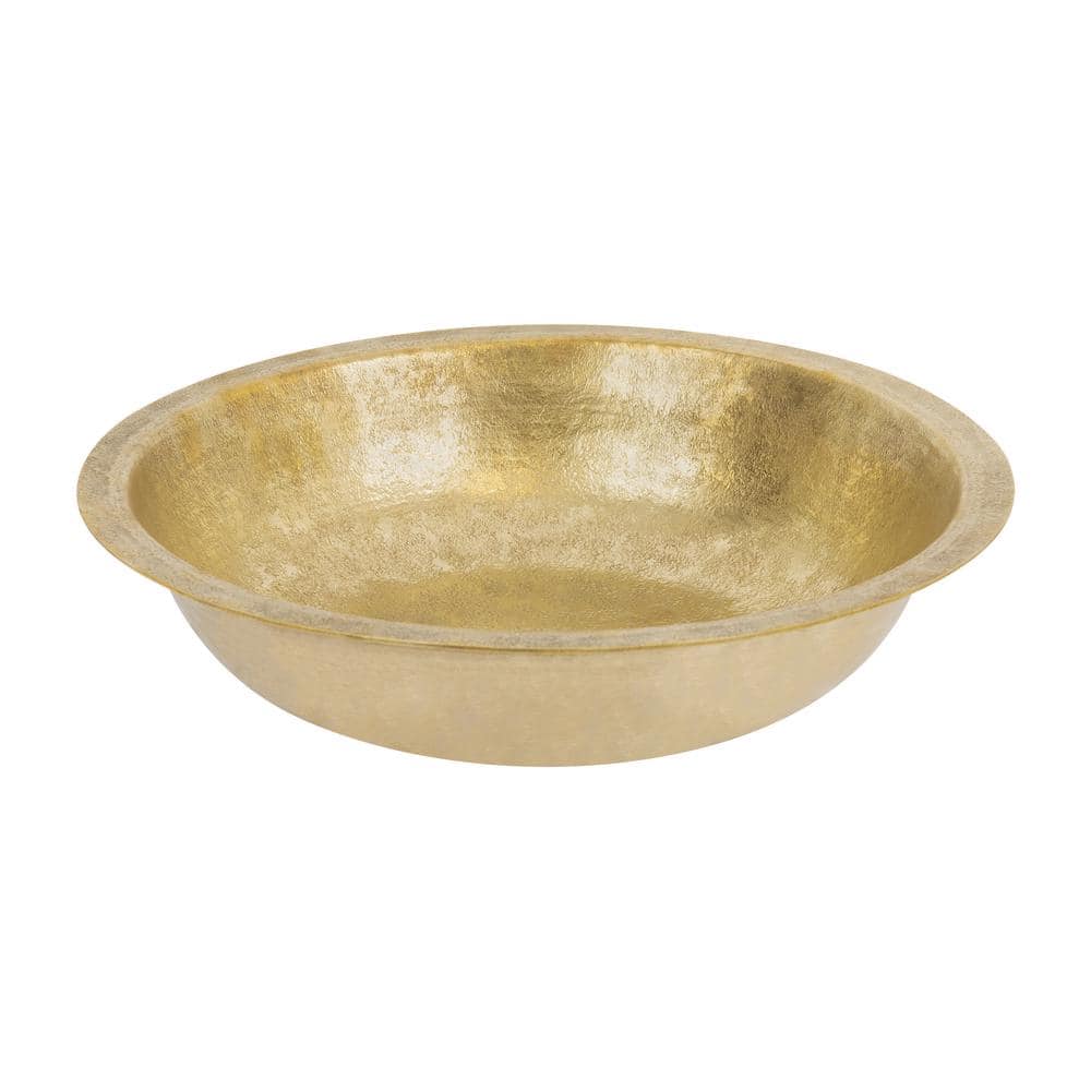 Premier Copper Products Terra Firma 18 in. Undermount Round Bathroom Sink in Yellow Polished Brass (1)