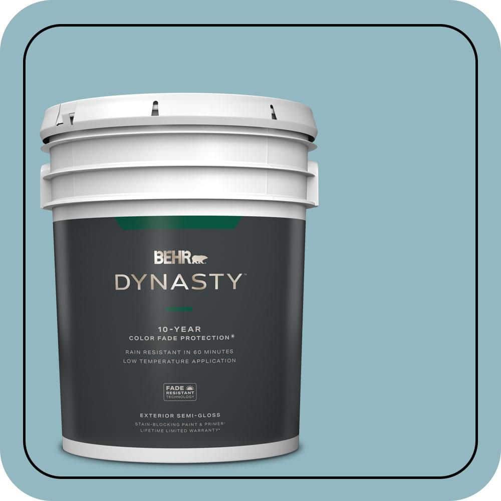 BEHR DYNASTY 5 gal. #PPU13-09 Tahoe Blue Semi-Gloss Enamel Exterior Stain-Blocking Paint & Primer