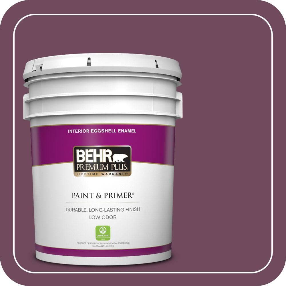 BEHR PREMIUM PLUS 5 gal. #MQ1-39 Prussian Plum Eggshell Enamel Low Odor Interior Paint & Primer