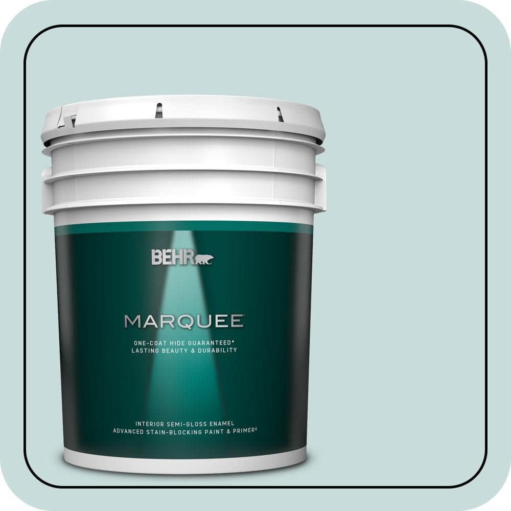 BEHR MARQUEE 5 gal. #S440-1 Sunken Pool Semi-Gloss Enamel Interior Paint & Primer