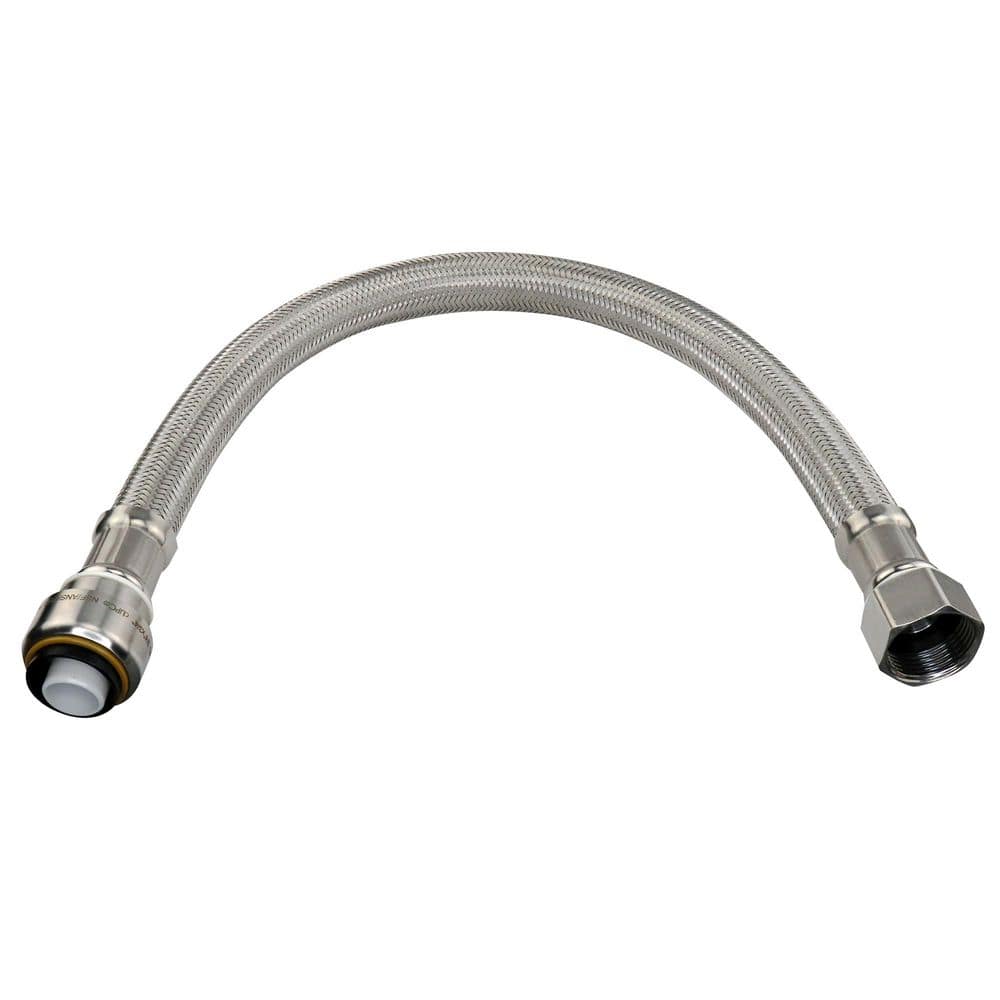 Everbilt 1/2 in. PTC 3/4 in. FIP 18 in. Braided Stainless Steel Water Heater Connector