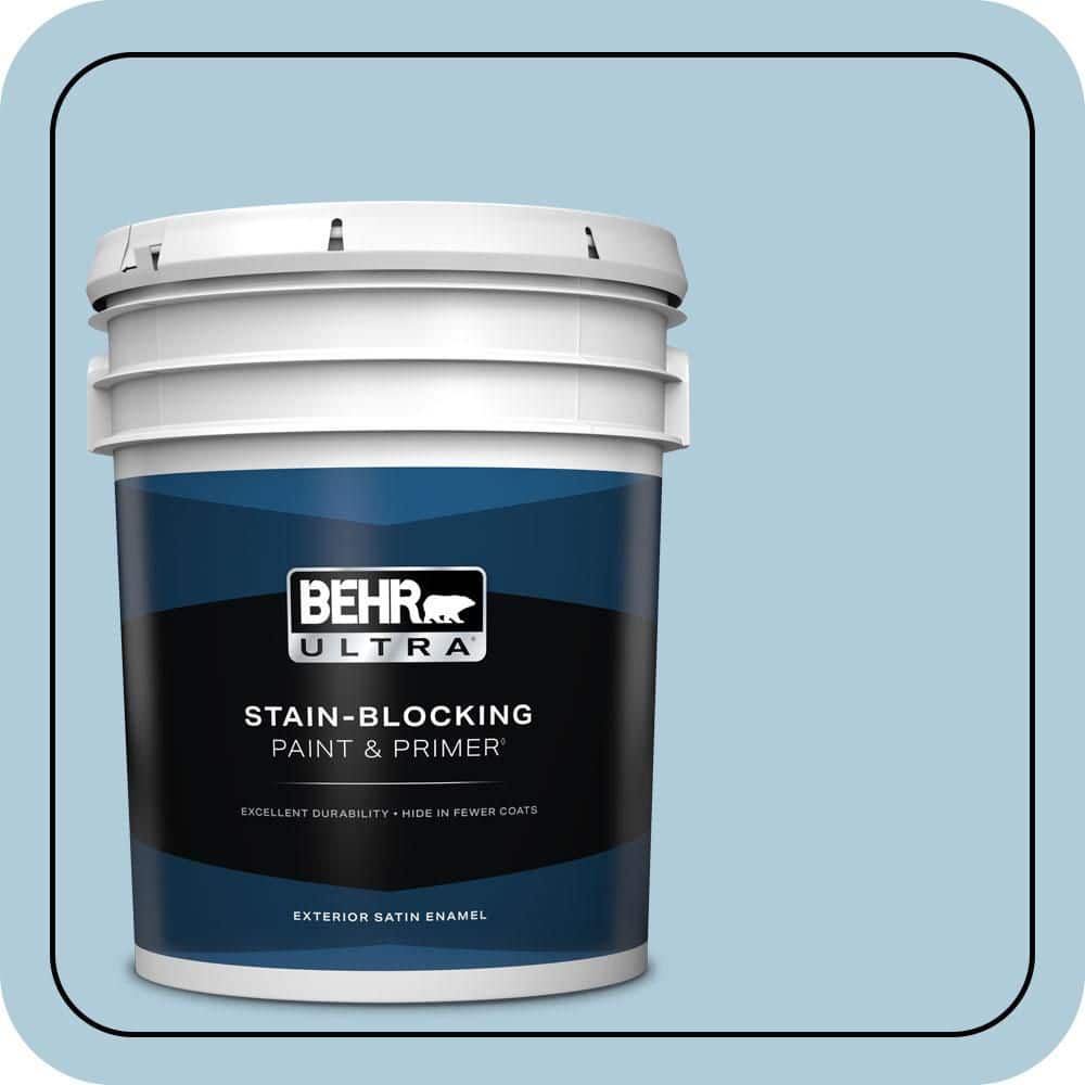 BEHR ULTRA 5 gal. #S500-2 Essex Blue Satin Enamel Exterior Paint & Primer