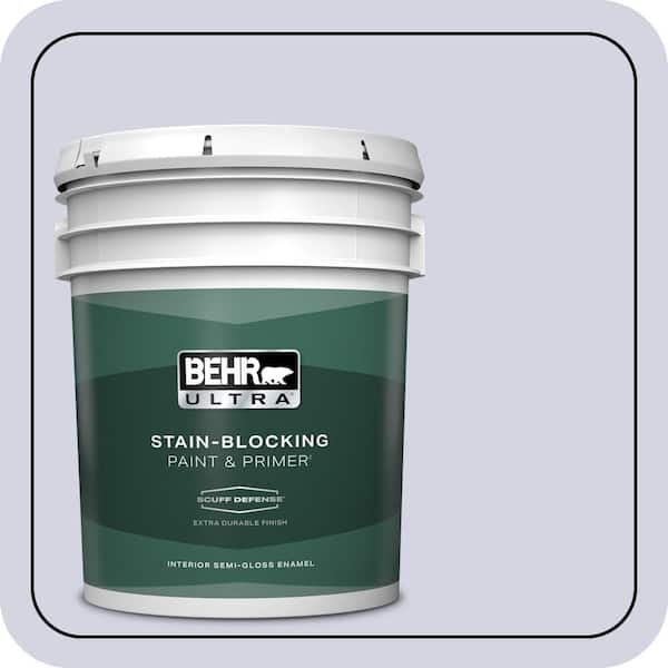 BEHR ULTRA 5 gal. #630E-2 Purple Veil Extra Durable Semi-Gloss Enamel Interior Paint & Primer (2)