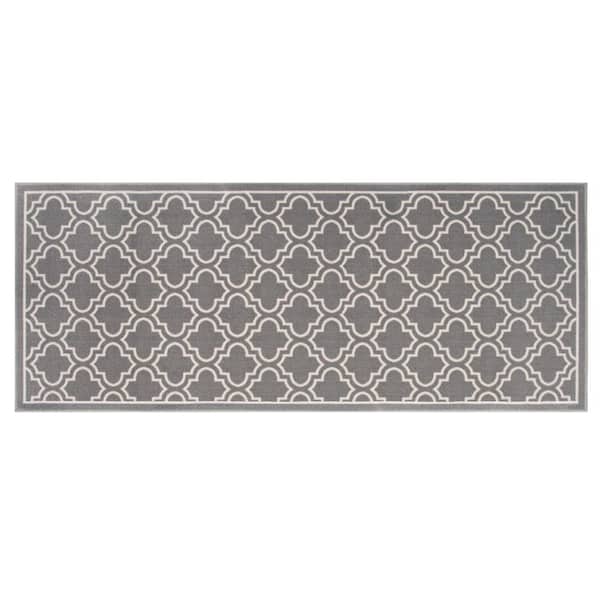 TrafficMaster Trellis Grey 2 ft. x 5 ft. Non-Slip Indoor Door Mat