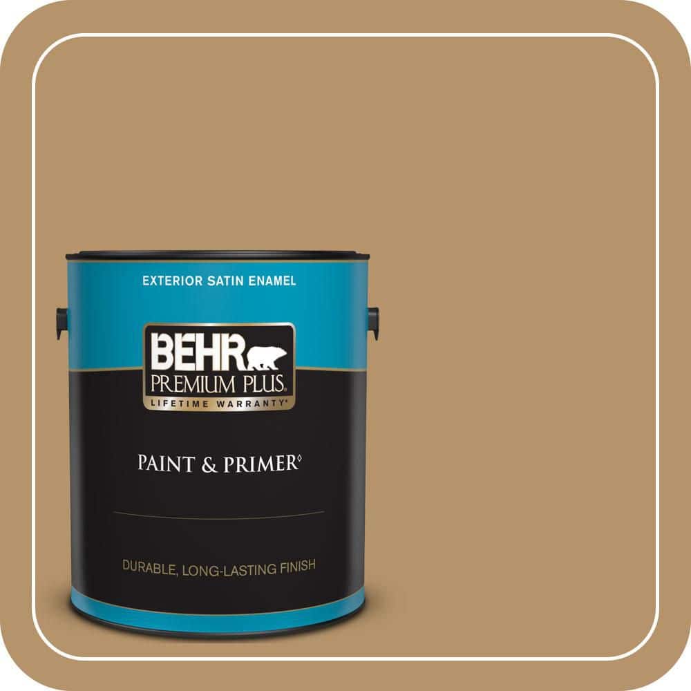 BEHR PREMIUM PLUS 1 gal. #MQ2-15 Baguette Satin Enamel Exterior Paint & Primer