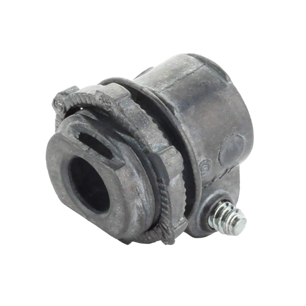 Commercial Electric 3/8 in. (1/2 in. Knockout) Flexible Metal Conduit (FMC) Squeeze Connector (3-Pack) (2)