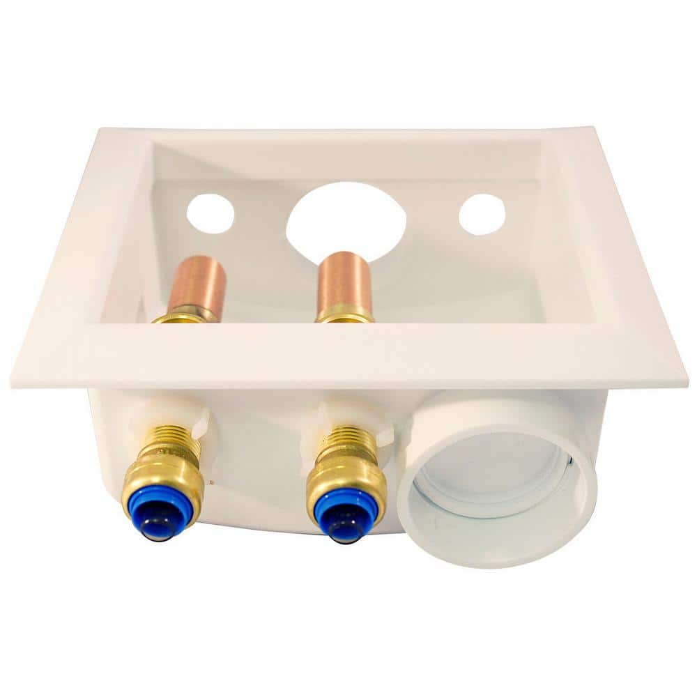 Tectite 1/2 in. Brass Push-to-Connect x 3/4 in. Male Hose Thread Washing Machine Valves w/ Outlet Box and Water Hammer Arrestors (3)