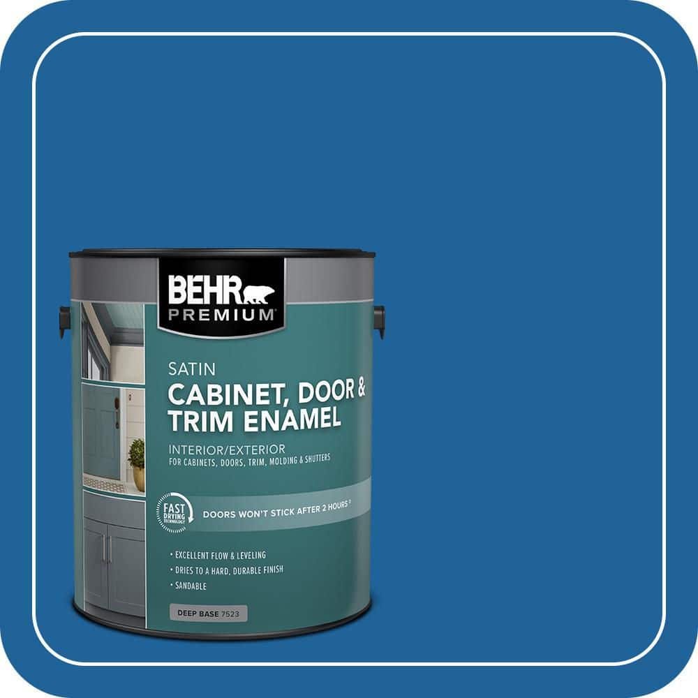BEHR PREMIUM 1 gal. #570B-7 Cobalt Glaze Satin Enamel Interior/Exterior Cabinet, Door & Trim Paint