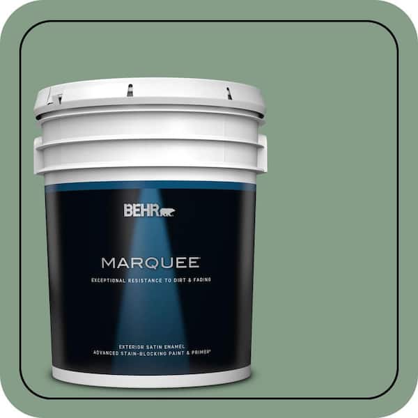 BEHR MARQUEE 5 gal. #S410-5 Track Green Satin Enamel Exterior Paint & Primer (2)