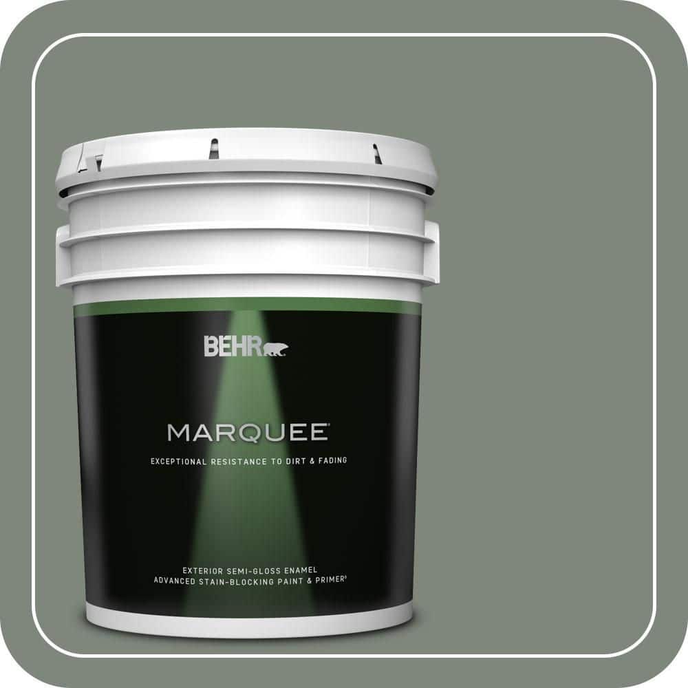 BEHR MARQUEE 5 gal. #N410-5 Village Green Semi-Gloss Enamel Exterior Paint & Primer