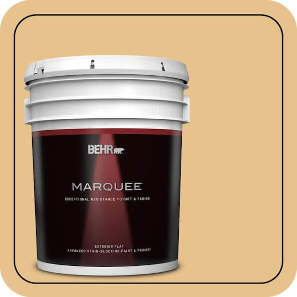 BEHR MARQUEE 5 gal. #T17-02 Gold Hearted Flat Exterior Paint & Primer (2)