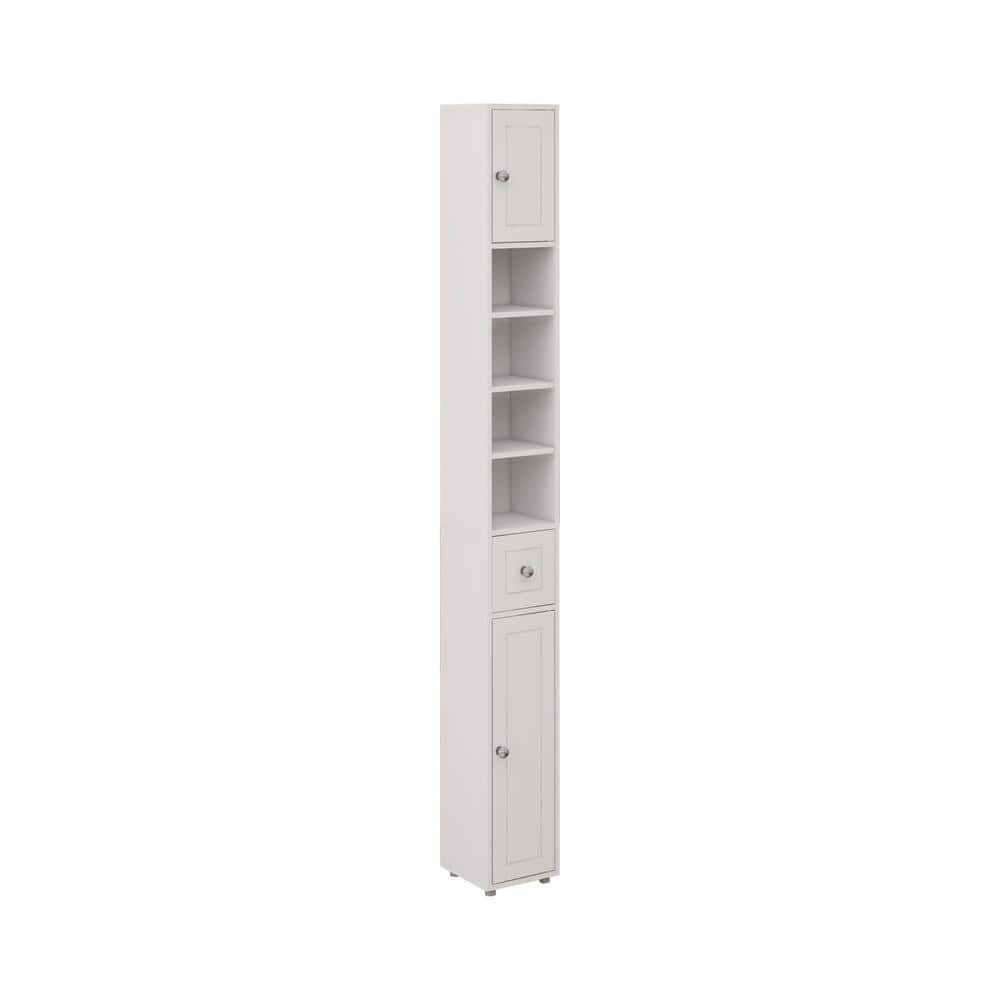 Amucolo 7.87 in. W x 7.87 in. D x 70.87 in. H White Tall Slim Bathroom Storage Cabinet Linen Cabinet with 4-Adjustable Shelves (1)