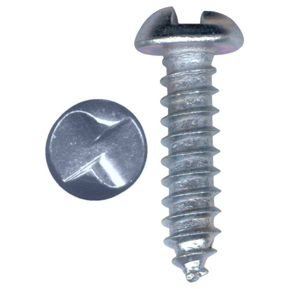 Everbilt #8 x 1/2 in. 1-Way Slotted Round Head Zinc Plated Standard Sheet Metal Screw (5-Pack)