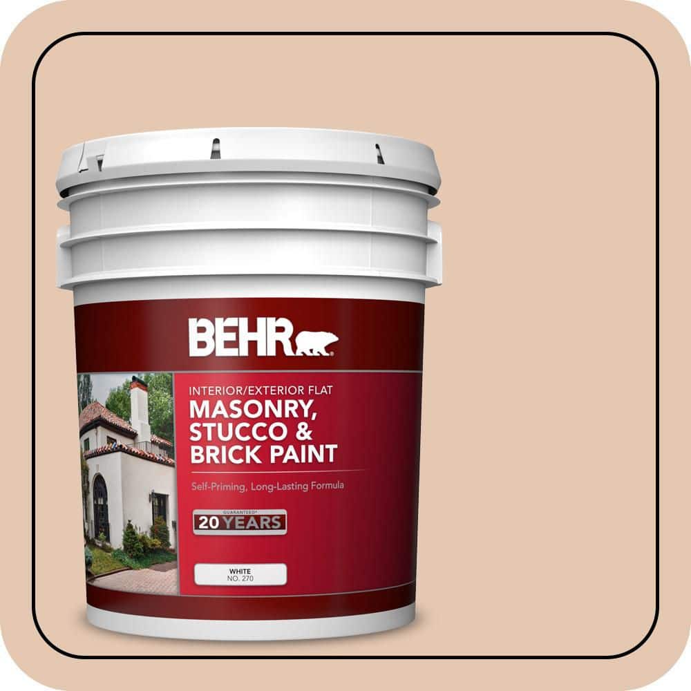 BEHR 5 gal. #S230-2 Mesquite Powder Flat Interior/Exterior Masonry, Stucco and Brick Paint