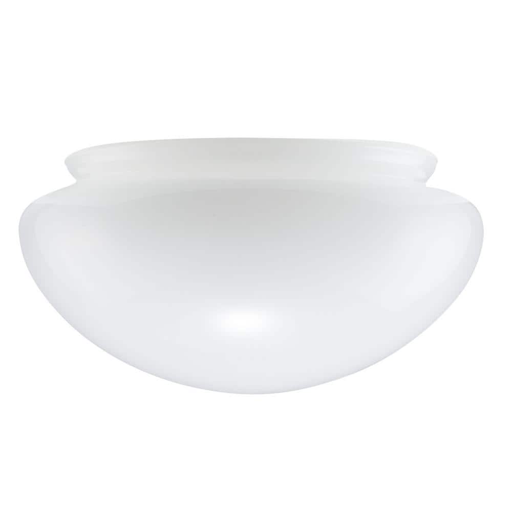 PRIVATE BRAND UNBRANDED 3.625 in. White Opal Glass Mushroom Dome Shaped Replacement Flush Mount Shade with 6 in. Lip Fitter (2)