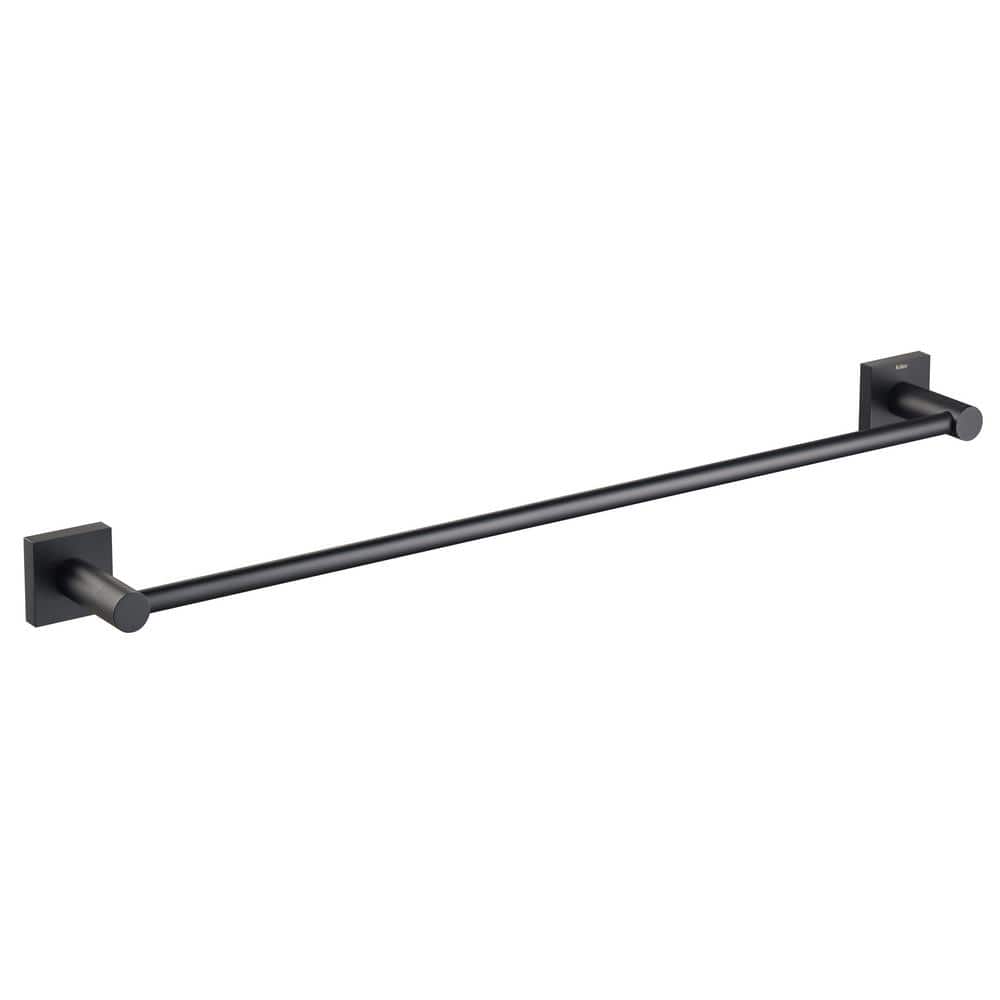 KRAUS Ventus 24 in. Wall Mounted Bathroom Towel Bar in Matte Black