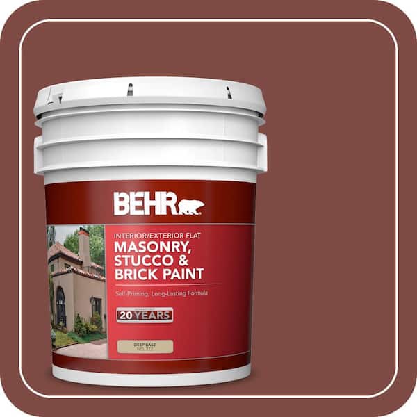 BEHR 5 gal. #PFC-02 Brick Red Flat Interior/Exterior Masonry, Stucco and Brick Paint (2)