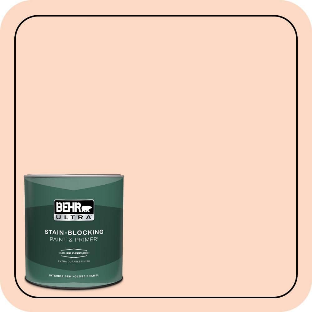 BEHR ULTRA 1 qt. #P190-1 Fire Mist Extra Durable Semi-Gloss Enamel Interior Paint & Primer