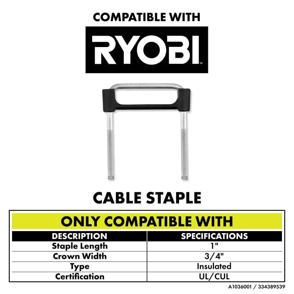 RYOBI ONE+ 18V Cordless Cable Stapler (Tool Only) (2)