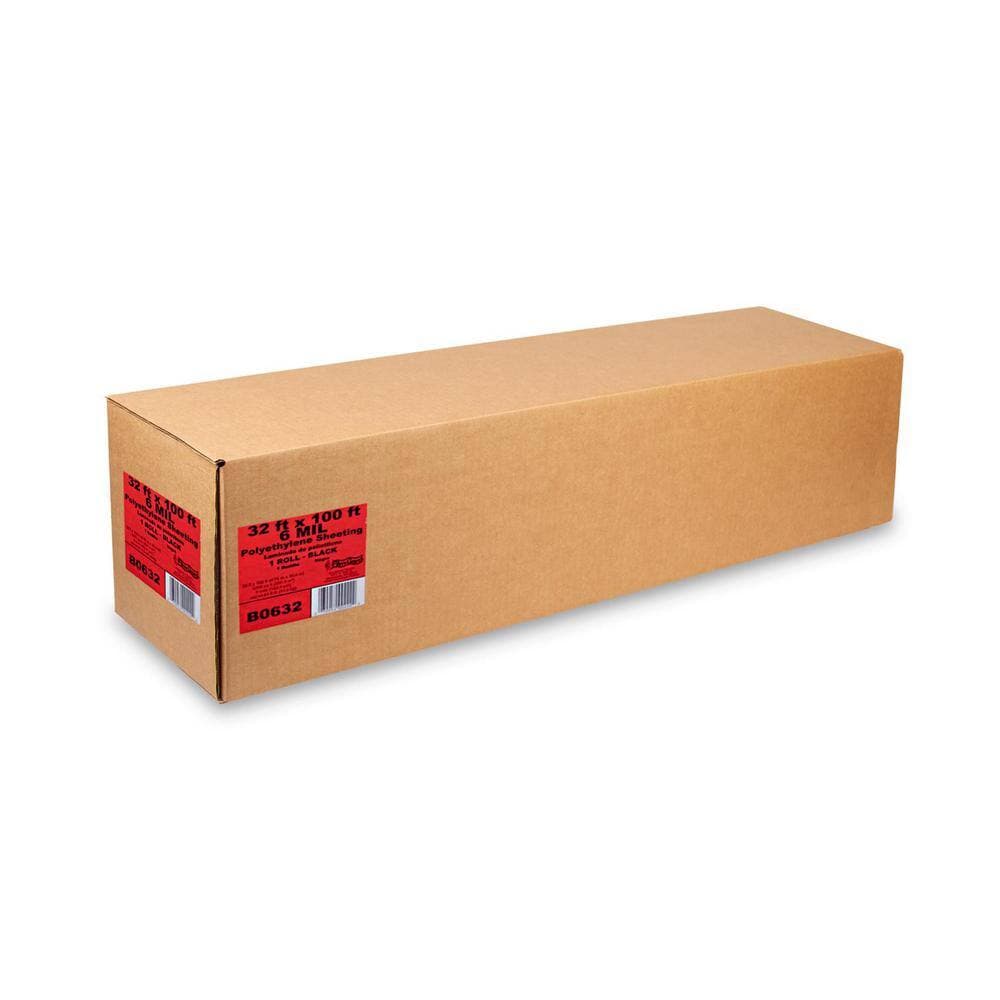 Film-Gard 32 ft. x 100 ft. x 6 mil Black Plastic Sheeting (2)