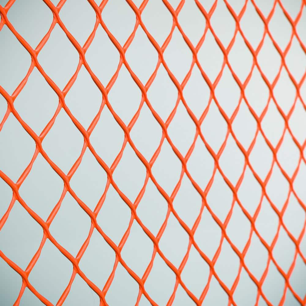 Everbilt 50 ft. L x 48 in. H PVC Vinyl Safety Fence in Orange with 1-1/2 in. x 1-1/2 in. Mesh Size Garden Fence (3)