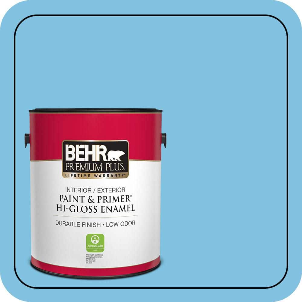 BEHR PREMIUM PLUS 1 gal. #540B-4 Horizon Haze Hi-Gloss Enamel Interior/Exterior Paint & Primer