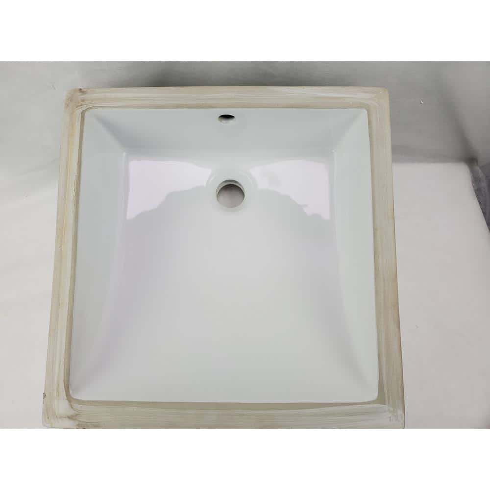 16 GAUGE SINKS 17-in. x 17- in . Ceramic Bathroom Undermount Sink In White CUPC 16GS-36854 (3)