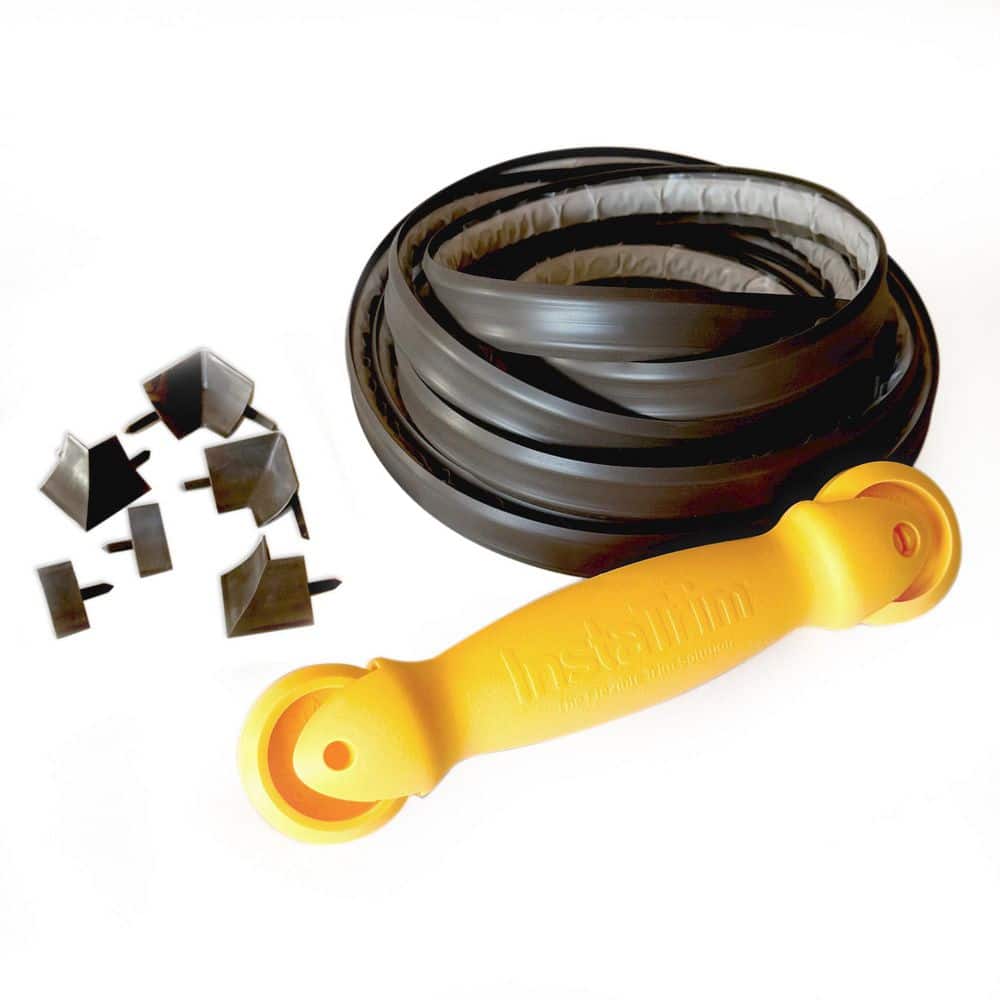 InstaTrim Caulk Project Kit, 1/2 in. D x 1/2 in. W x 10 ft. L, Bronze, PVC Flexible Trim, with Corner & End Caps, Applicator Tool
