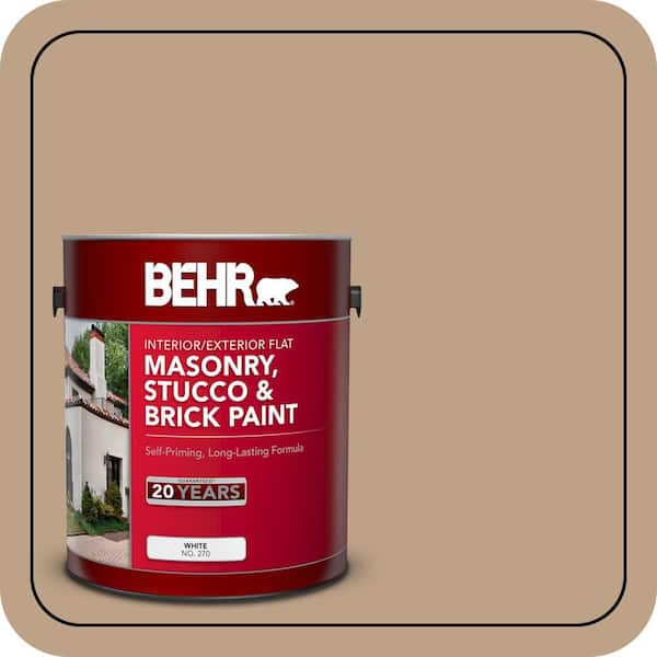 BEHR 1 gal. #PPU4-05 Basketry Flat Interior/Exterior Masonry, Stucco and Brick Paint (2)