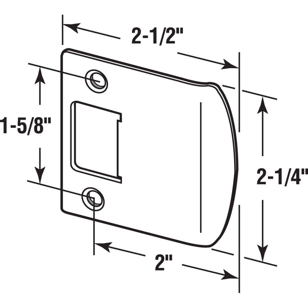 Prime-Line 2 in. Extended Lip, Brass Plated Strike (2)