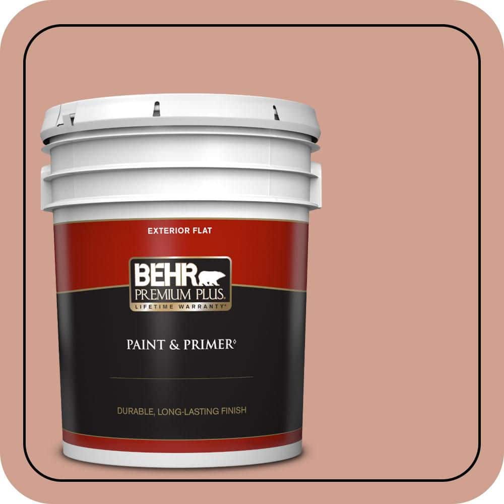 BEHR PREMIUM PLUS 5 gal. #S180-4 Shiny Kettle Flat Exterior Paint & Primer