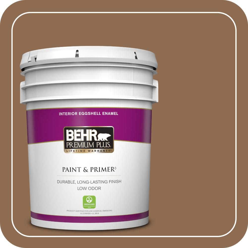 BEHR PREMIUM PLUS 5 gal. #N250-6 Split Rail Eggshell Enamel Low Odor Interior Paint & Primer