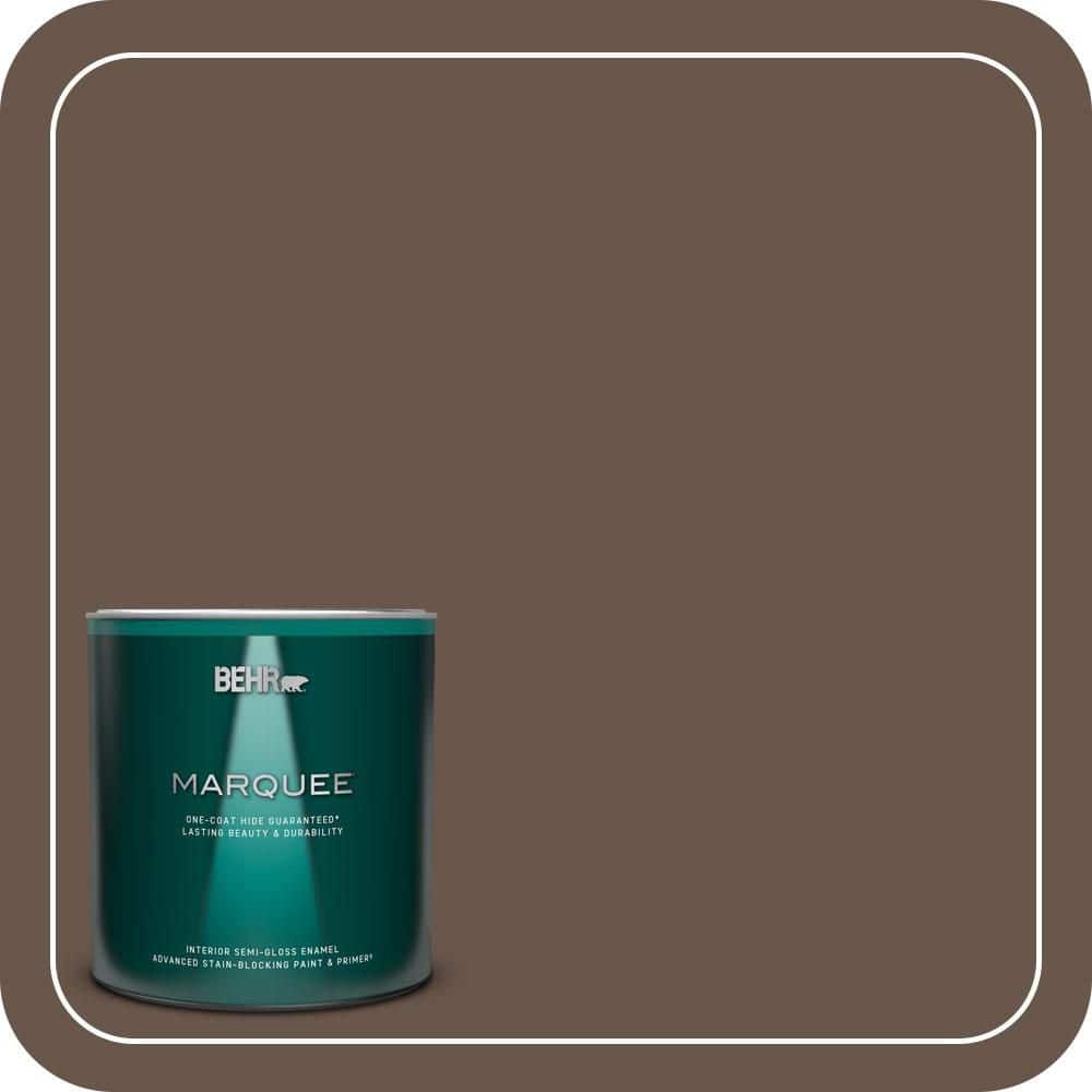 BEHR MARQUEE 1 qt. #PPU5-18 Chocolate Swirl One-Coat Hide Semi-Gloss Enamel Interior Paint & Primer