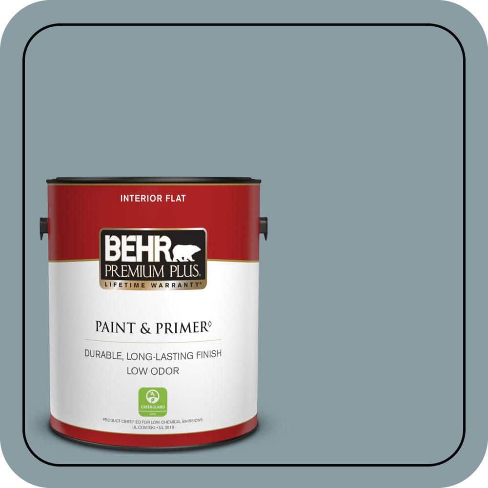 BEHR PREMIUM PLUS 1 gal. #540F-4 Shale Gray Flat Low Odor Interior Paint & Primer