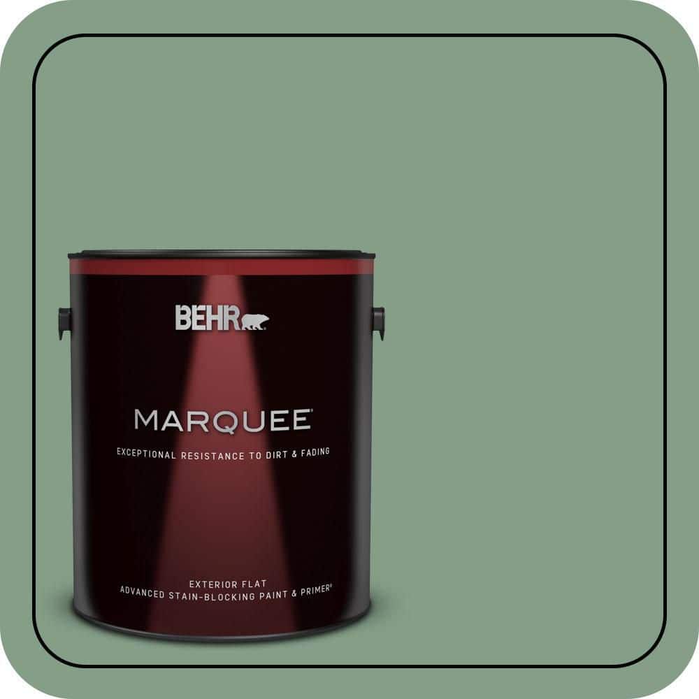 BEHR MARQUEE 1 gal. #S410-5 Track Green Flat Exterior Paint & Primer