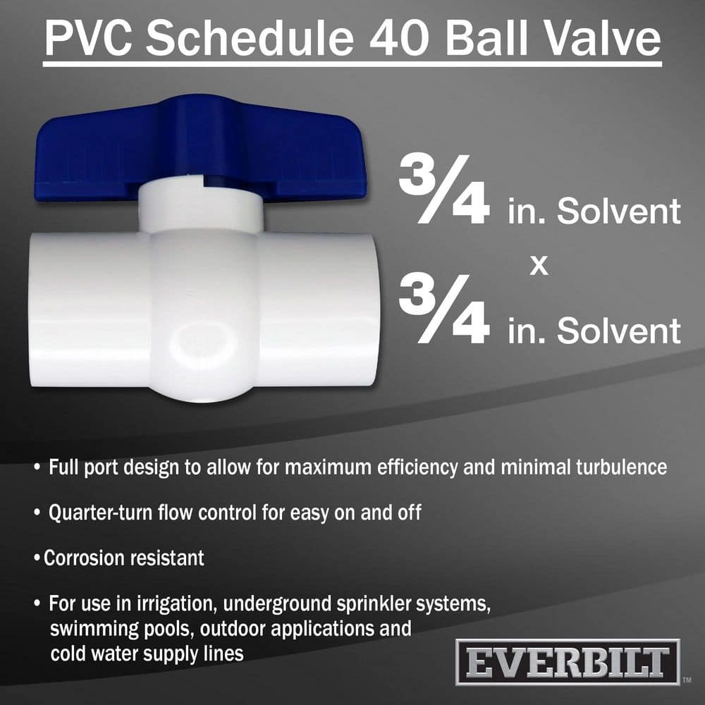 Everbilt . Slip Slip PVC Schedule 40-Ball Valve Pro Pack (2)