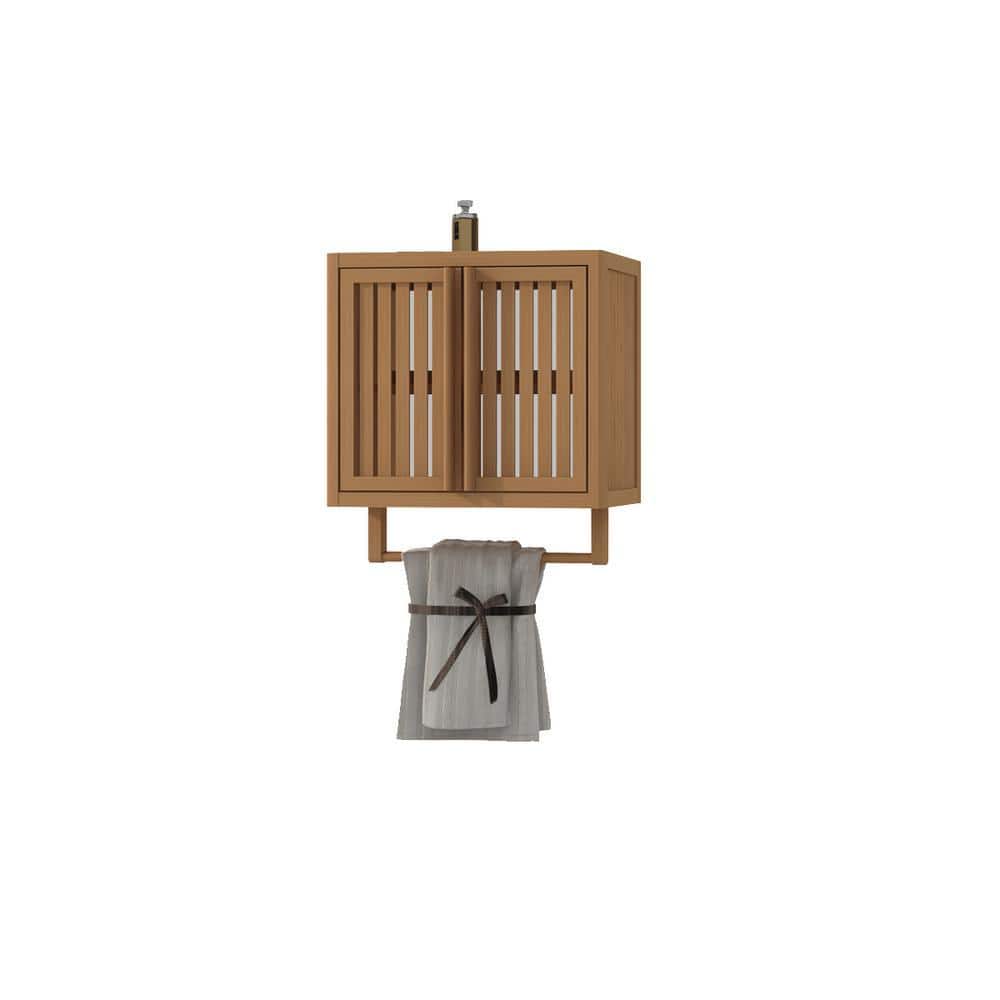 Tileon 19.69 in. W x 8.46 in. D x 21.69 in. H Bathroom Storage Wall Cabinet in Neutral, Bamboo Toilet Storage Box (3)