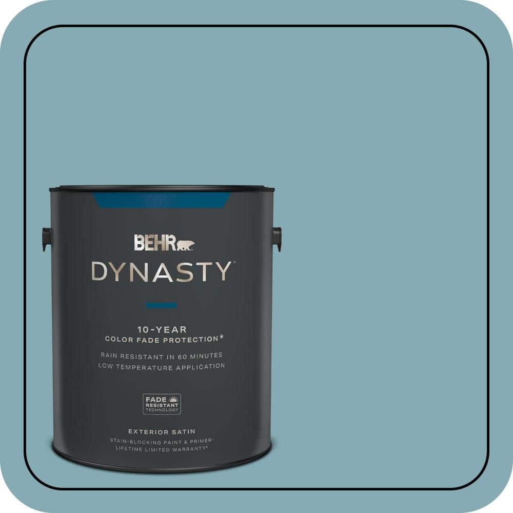 BEHR DYNASTY 1 gal. #S450-4 Crashing Waves Satin Enamel Exterior Stain-Blocking Paint & Primer