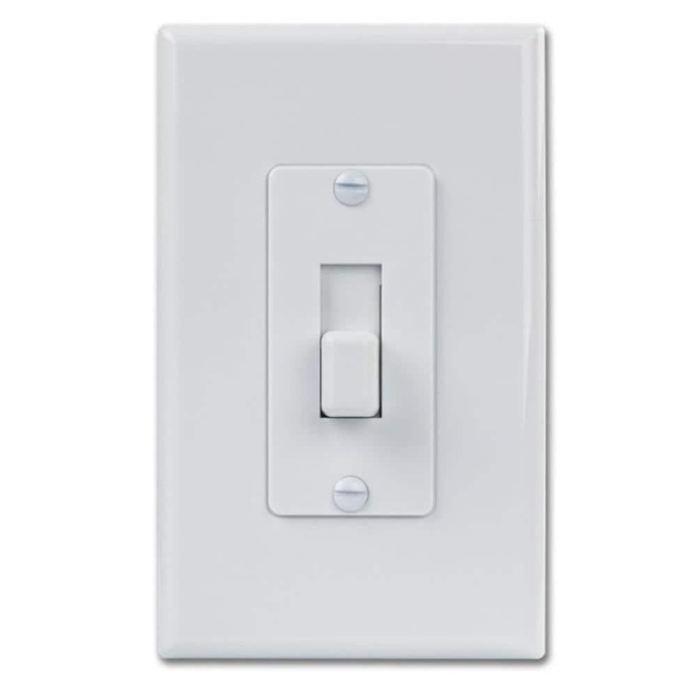 Commercial Electric 1-Gang, White Smooth Finish Toggle, Midway/Maxi Sized, Cover-Up Plastic Wall Plate