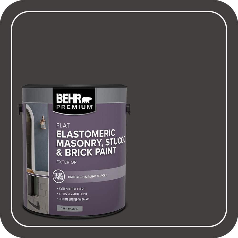 BEHR PREMIUM 1 gal. #N510-7 Blackout Elastomeric Masonry, Stucco and Brick Exterior Paint