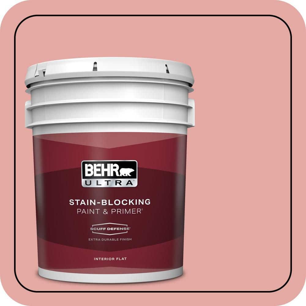 BEHR ULTRA 5 gal. #MQ4-03 Coral Fountain Extra Durable Flat Interior Paint & Primer