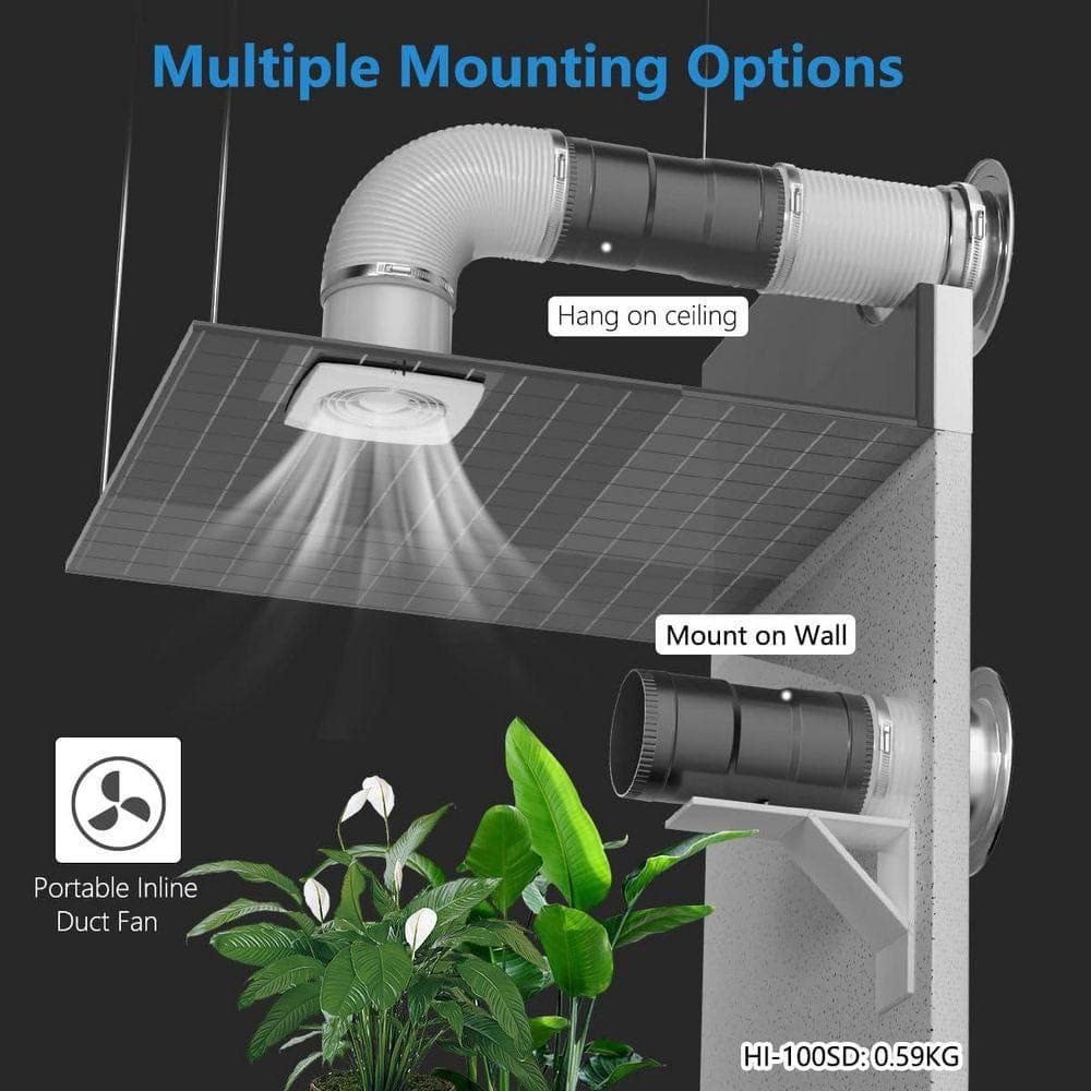 KIWDZFU 3 in. Inline Booster Duct Fan with Speed Controller-120 CFM Airflow, 20-Watts Ultra-Low Power, Electric Powered Plastic (3)
